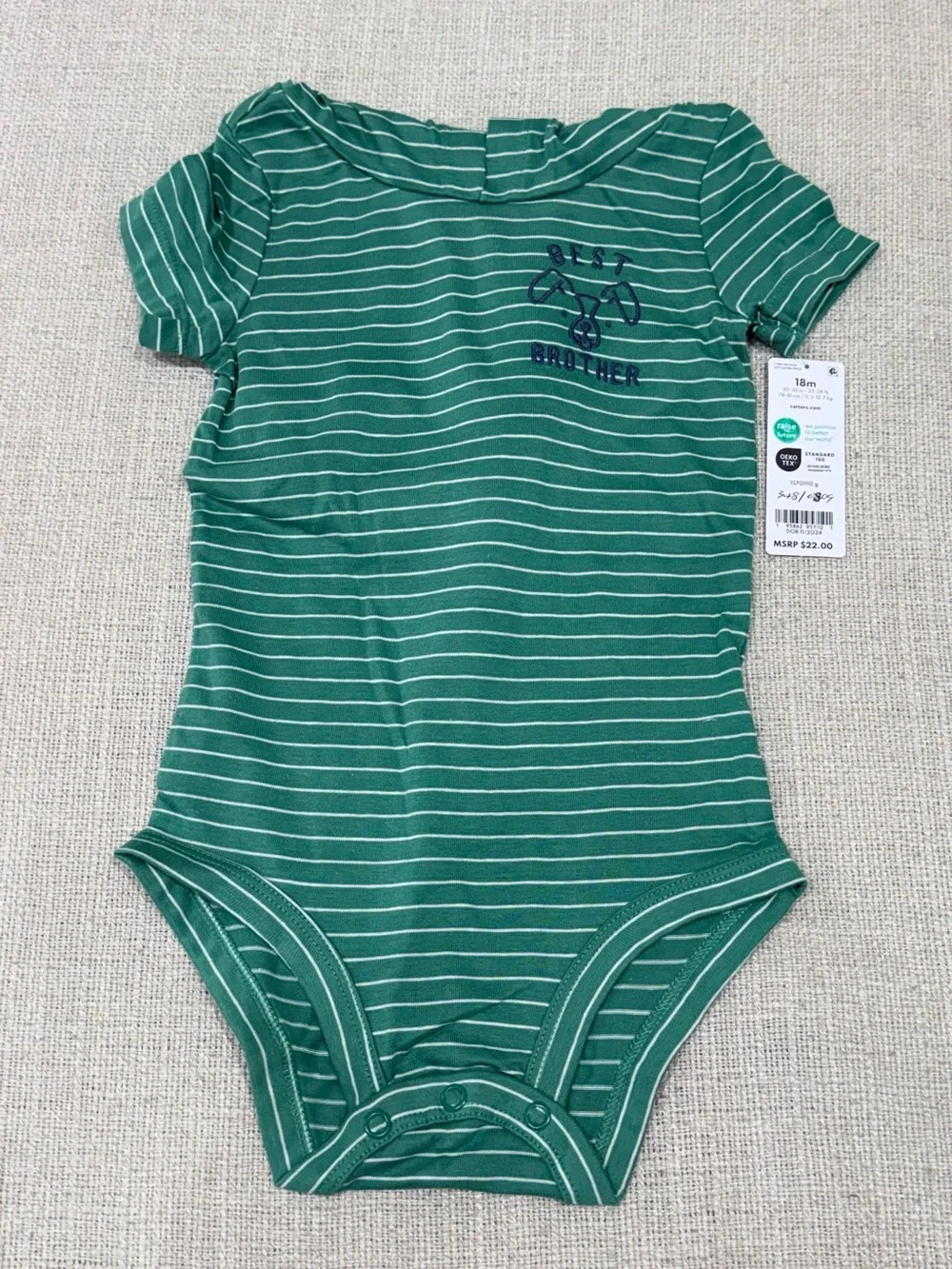 Carter’s Baby Boy 2-Piece Best Brother Bodysuit & Jogger Set 18M NWT